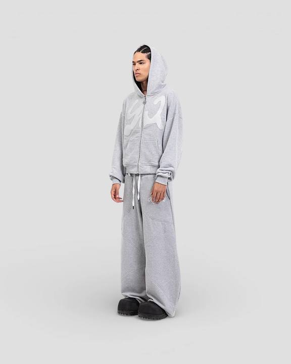 DEMENTE GREY ON LIGHT GREY ZIPUP JACKET