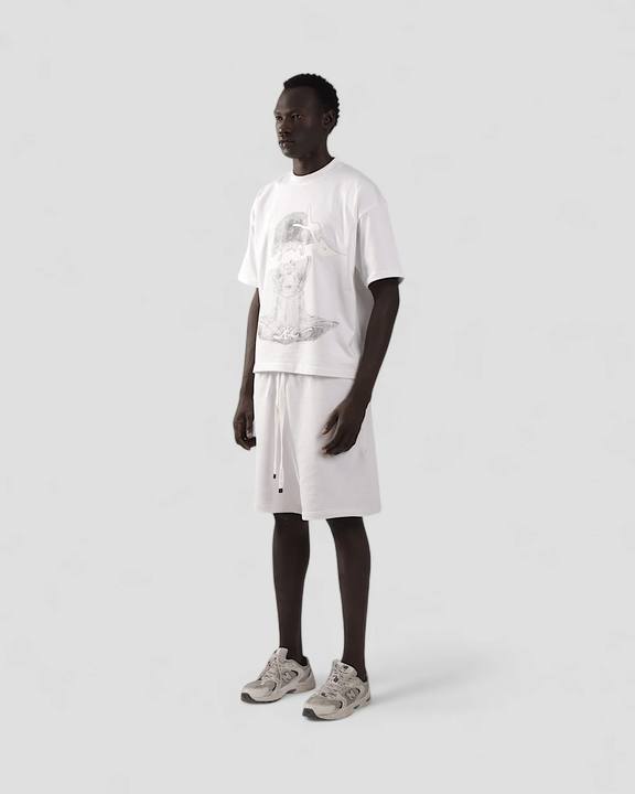 DEMENTE WHITE HALFTONES BOXY TEE