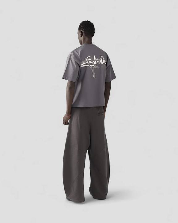 DEMENTE GREY SILK-PUFF BOXY TEE