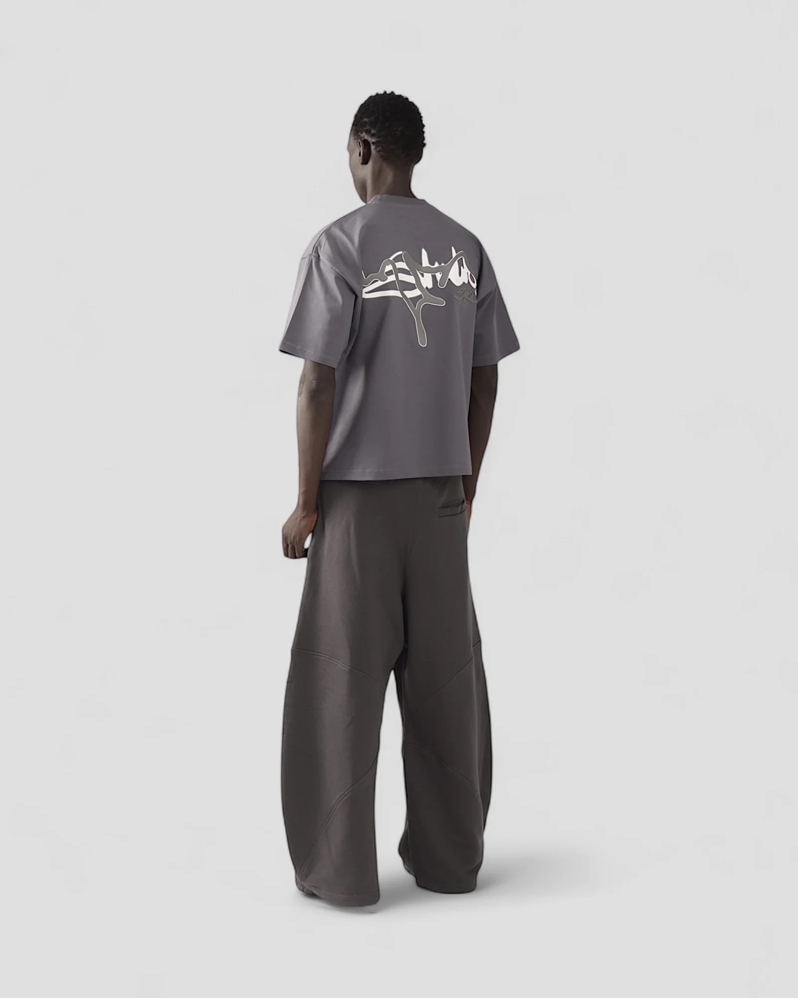 DEMENTE GREY SILK-PUFF BOXY TEE