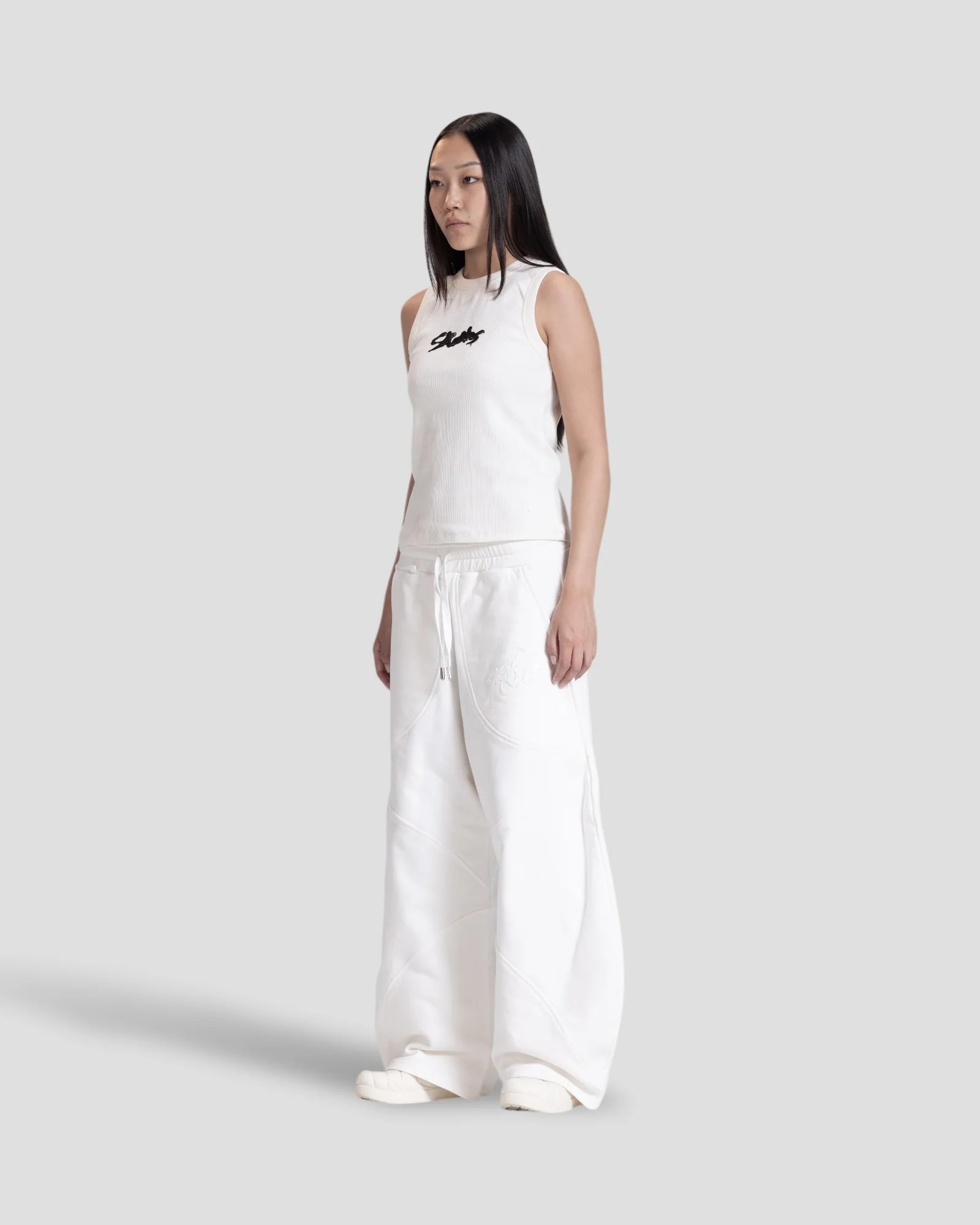 DEMENTE WHITE POLISHED TANK TOP