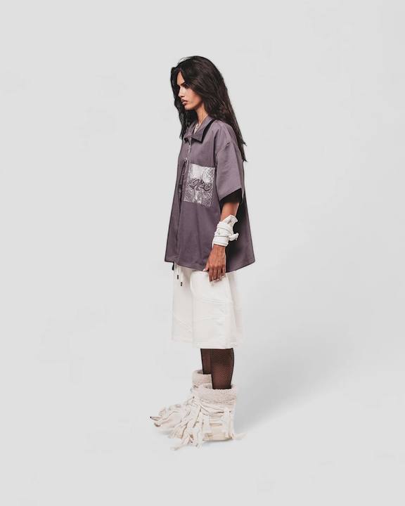 DEMENTE TWO-WAY GREY SHIRT