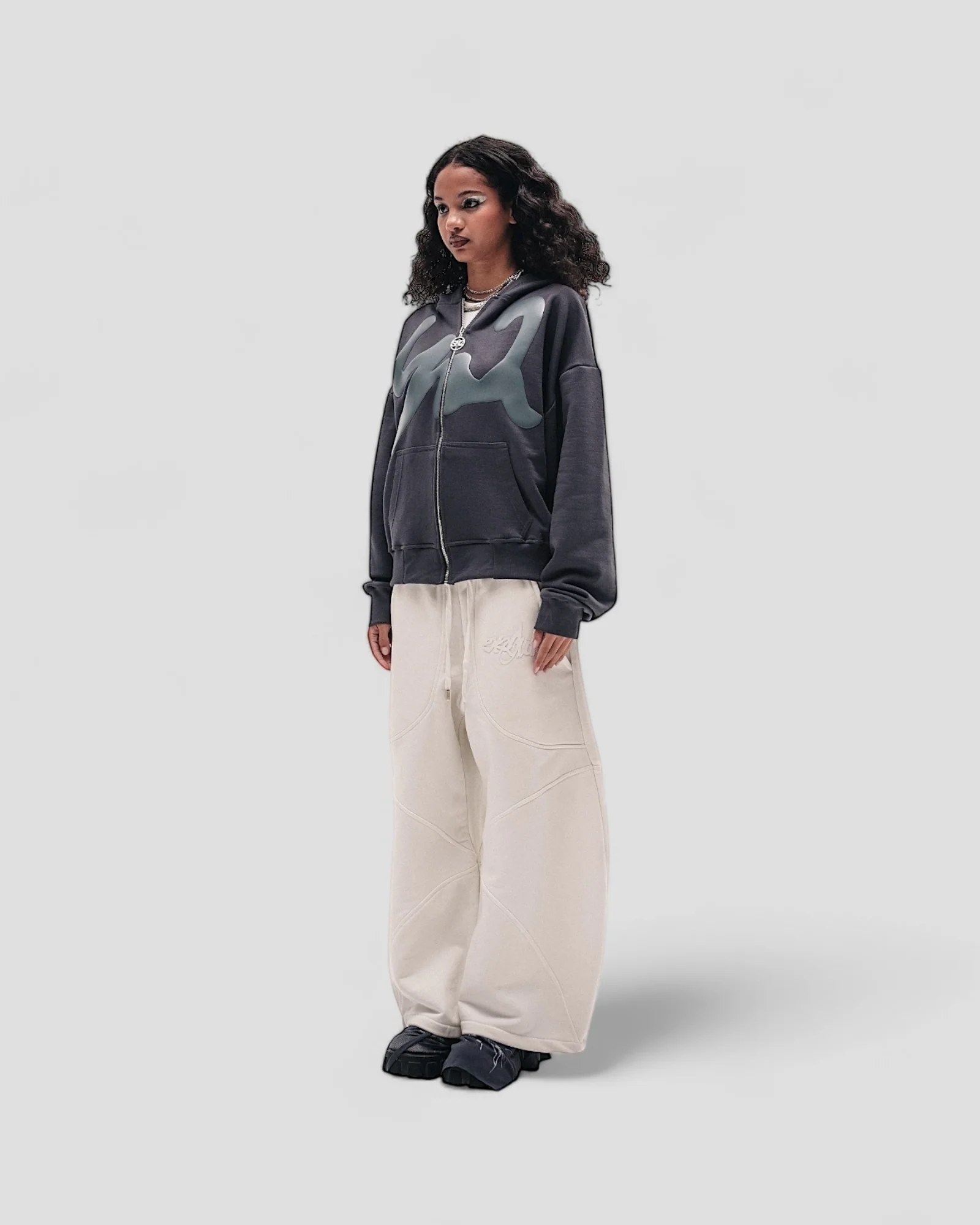 DEMENTE GREY ON GREY ZIPUP JACKET