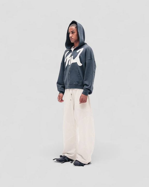 DEMENTE WHITE ON GREY ZIPUP JACKET