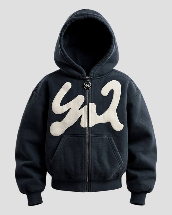 DEMENTE WHITE ON GREY ZIPUP JACKET