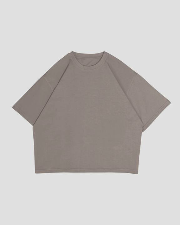The Perfect Blank Beige Boxy Tshirt V1