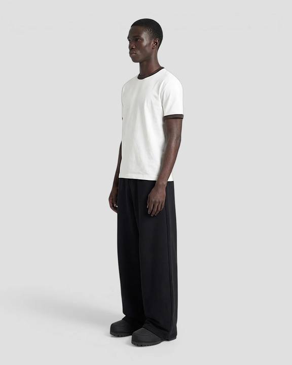 Luis Ribbed Regular Blank White And Brown Tee V2
