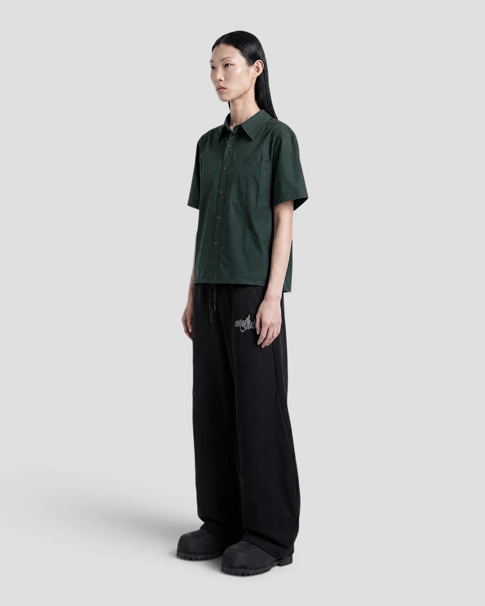 Nate Blank Green Boxy Shirt