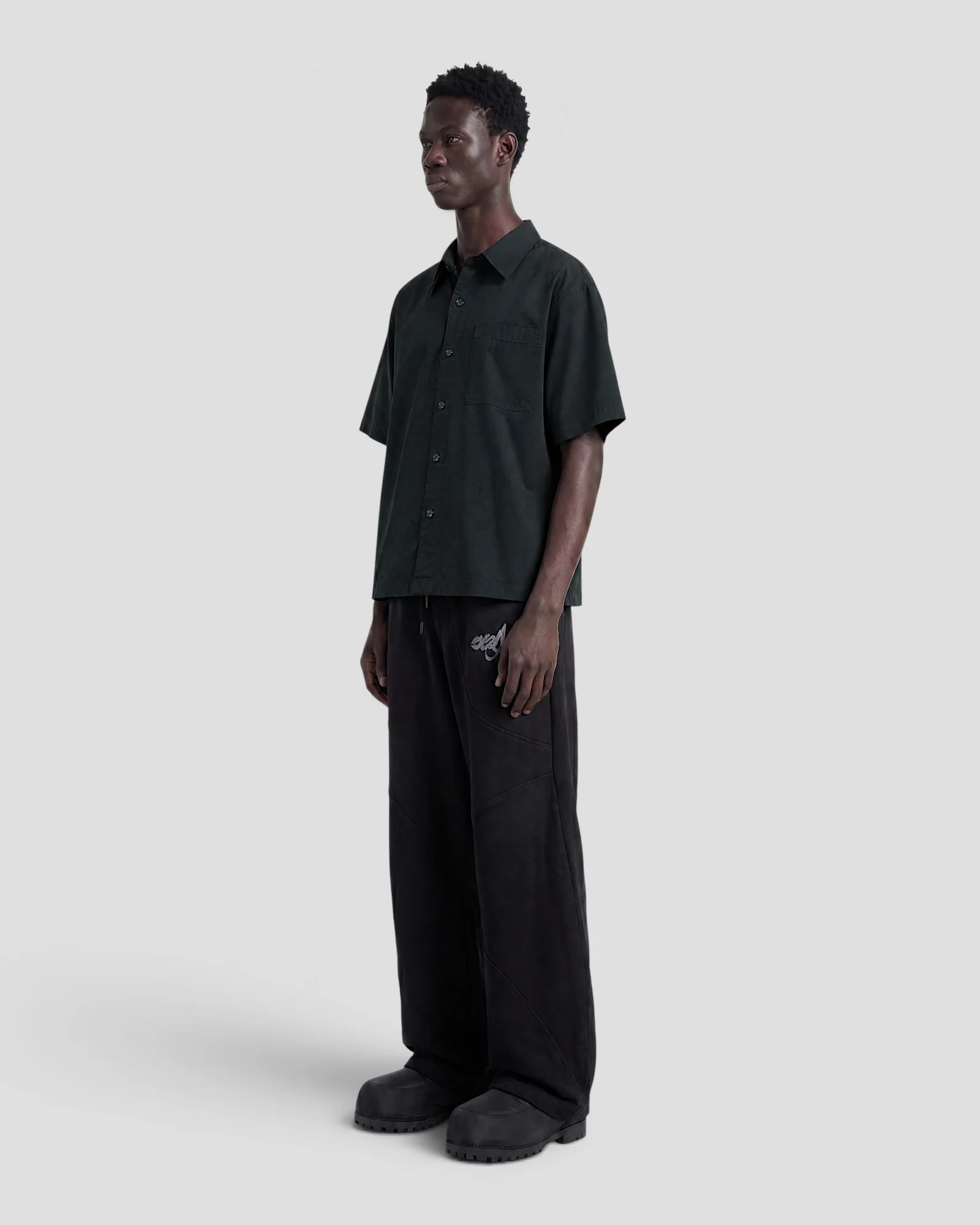Nate Blank Dark Green Boxy Shirt