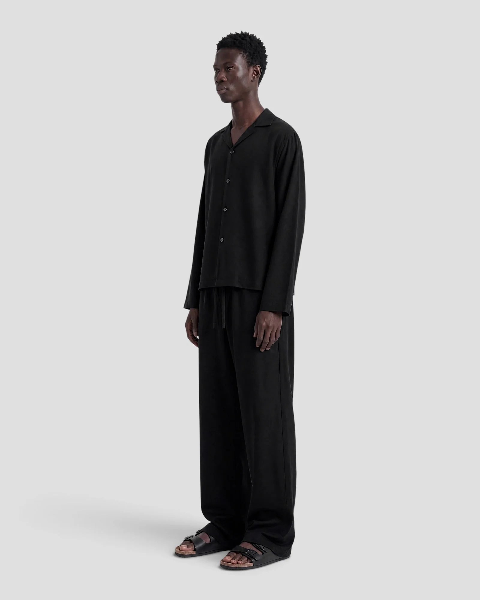 Costa Black Blank Linen Long Sleeve Shirt