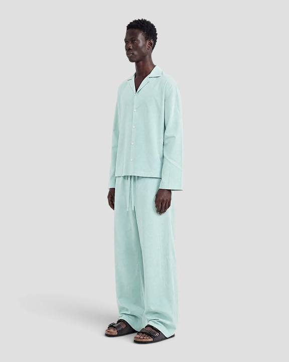 Costa Mint Blank Linen Long Sleeve Shirt