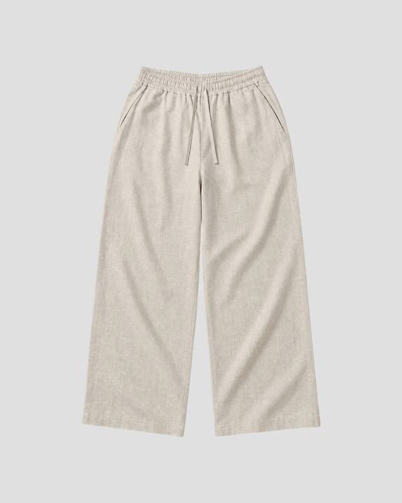 Costa Beige Blank Linen Pants