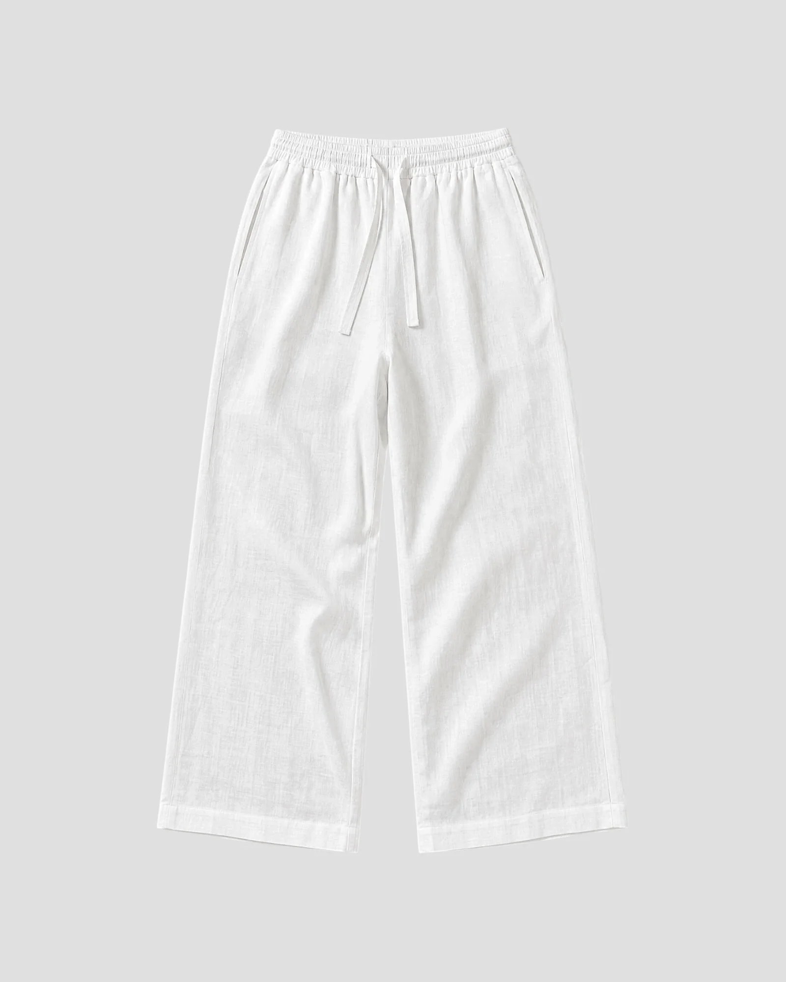 Costa White Blank Linen Pants