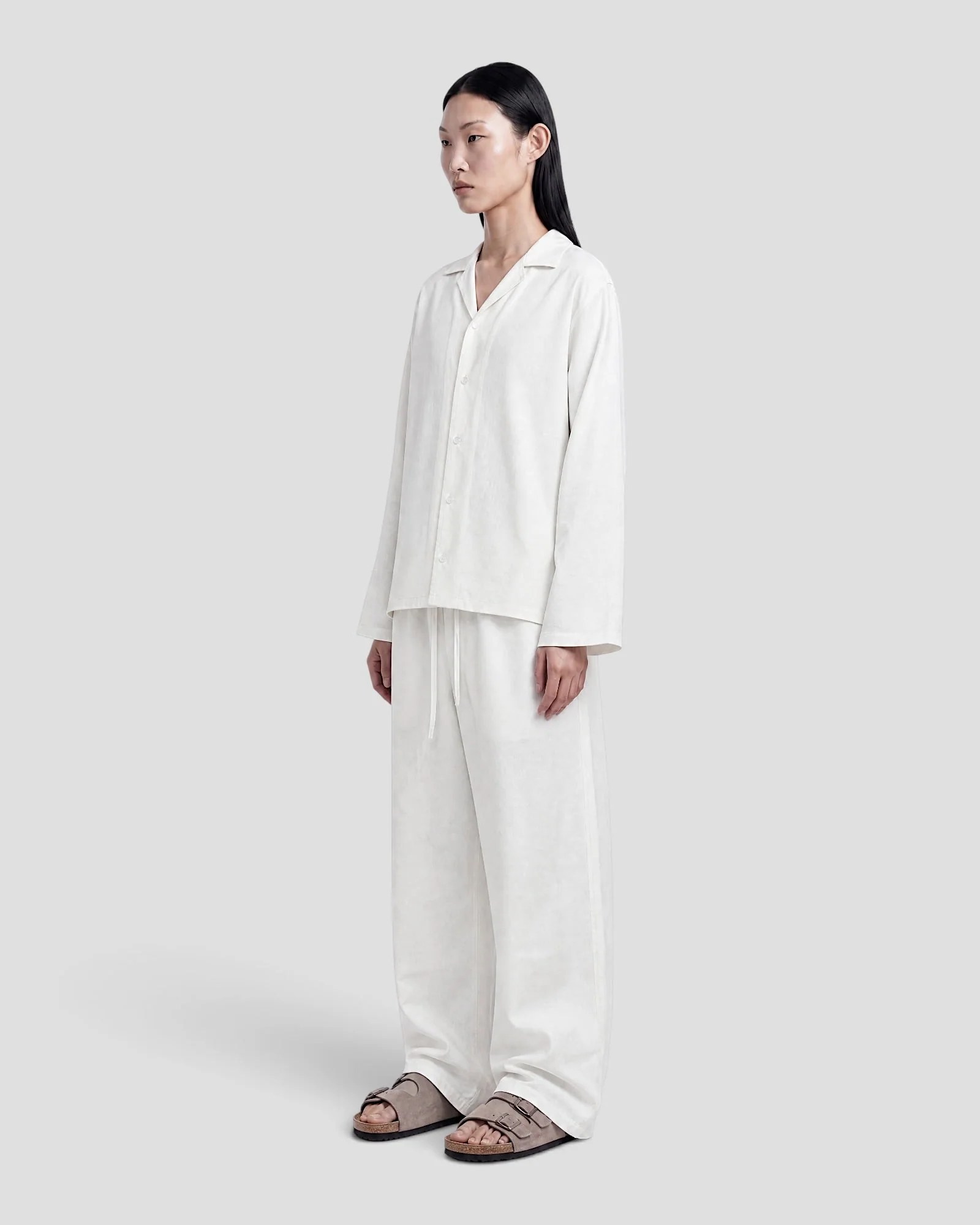 Costa White Blank Linen Pants