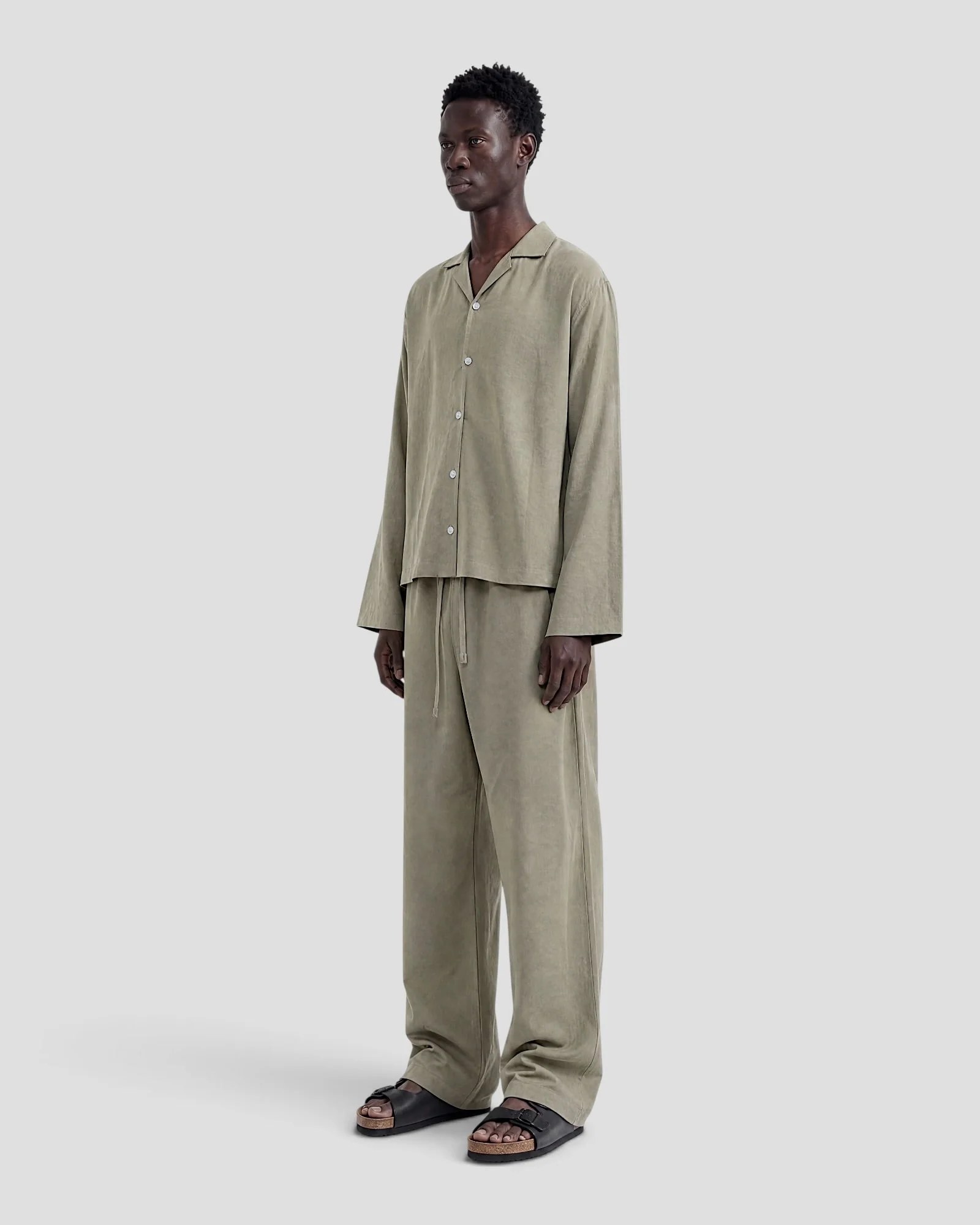 Costa Olive Blank Linen Pants