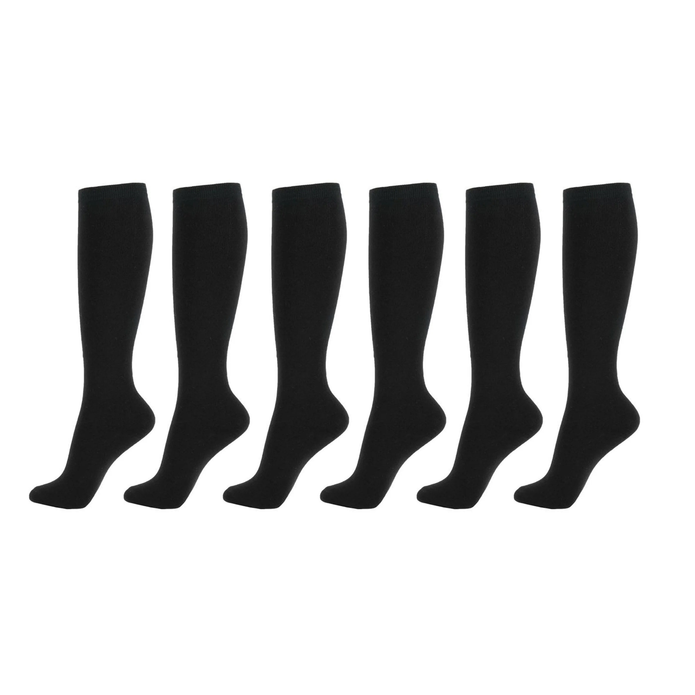 Black High Knee Set Of 6 Socks