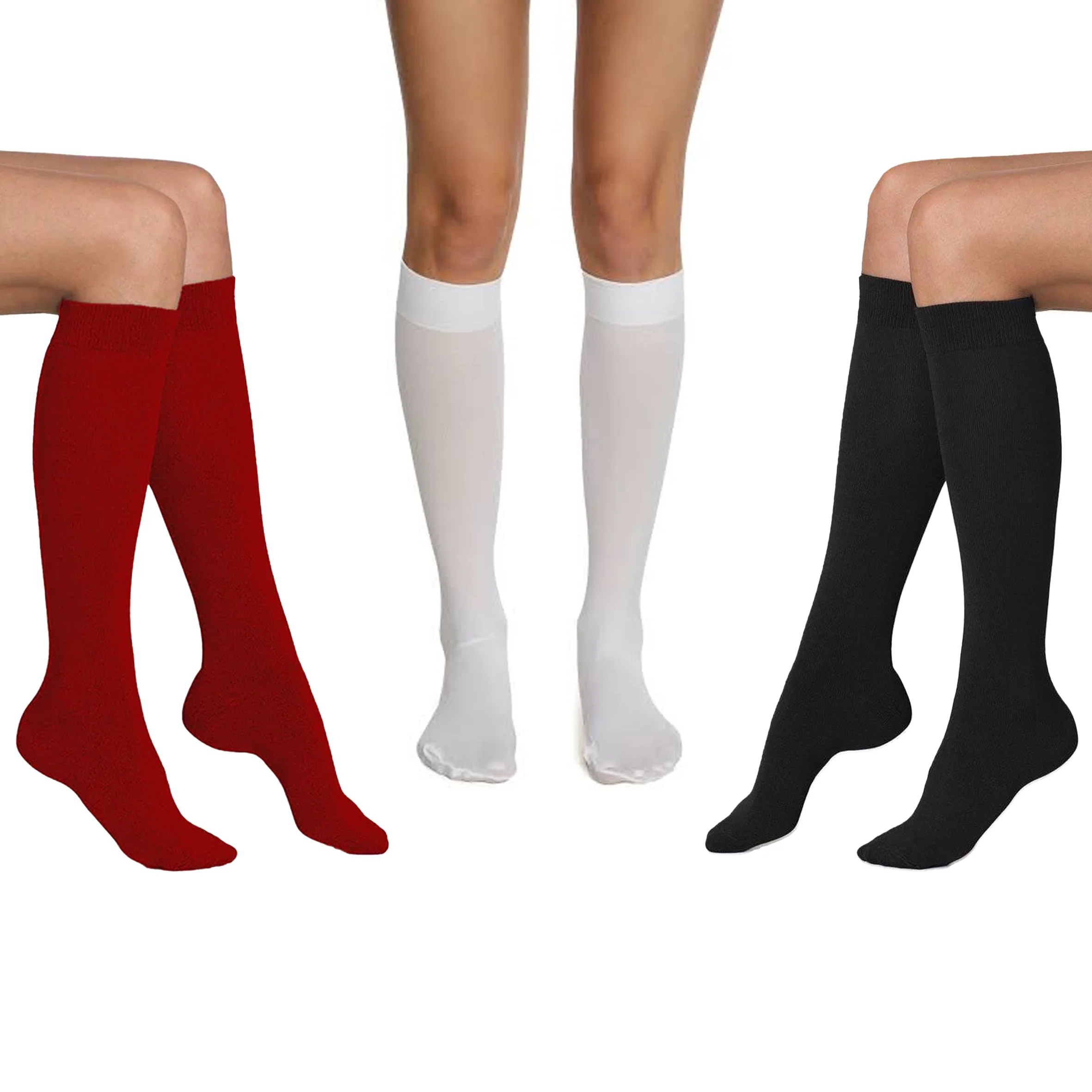 High Knee Set Of 3 Socks