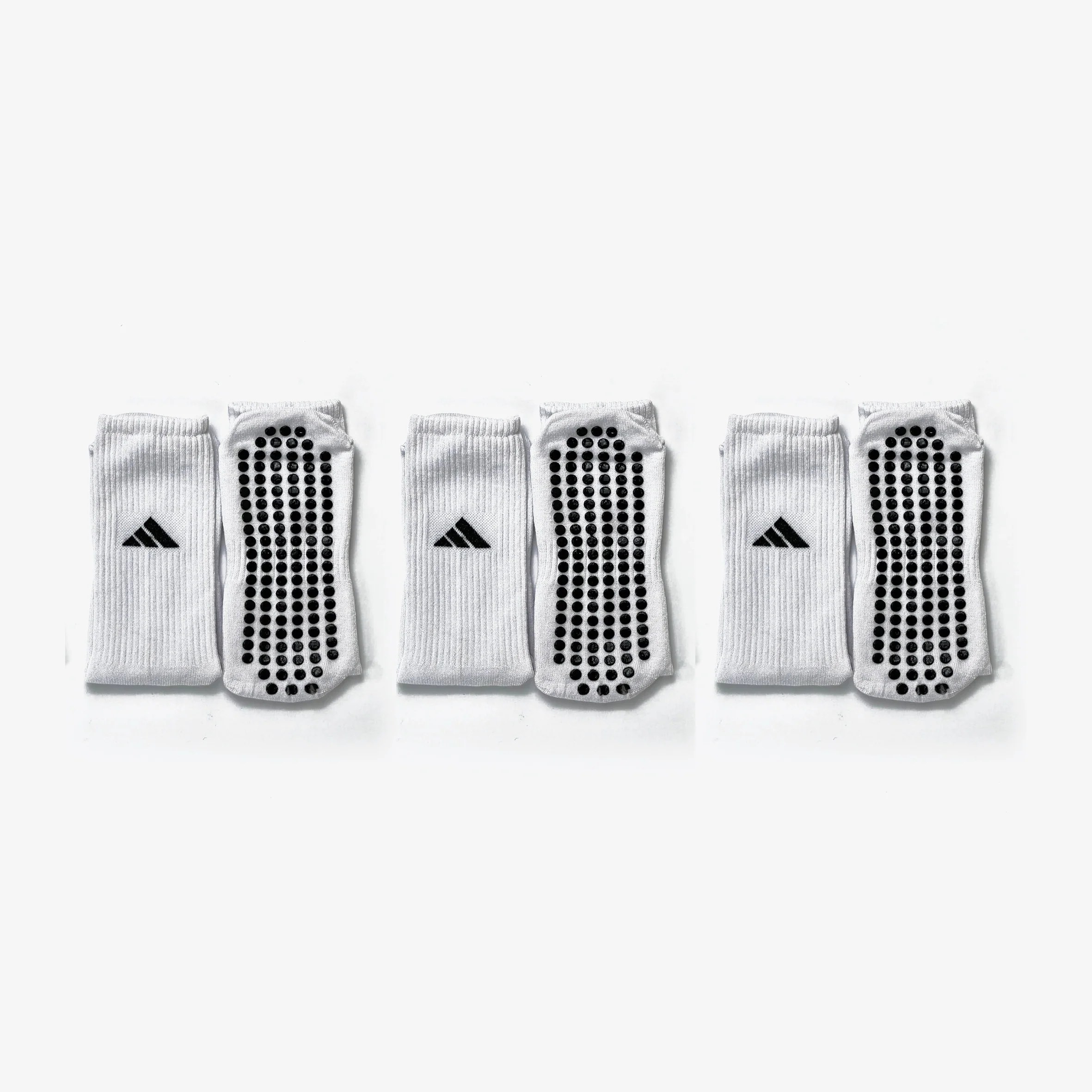 Adidas White Silicone Set Of 3 Socks