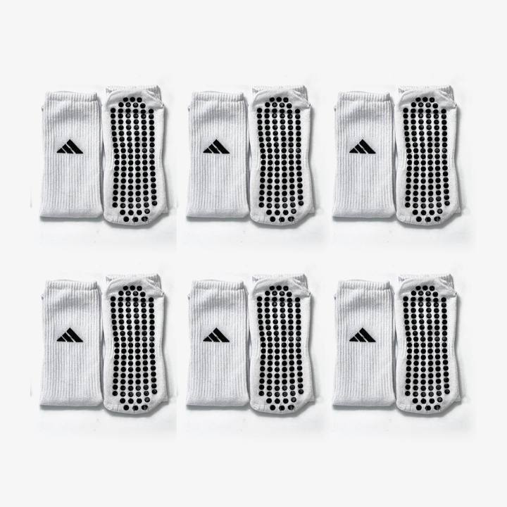 Adidas White Silicone Set Of 6 Socks