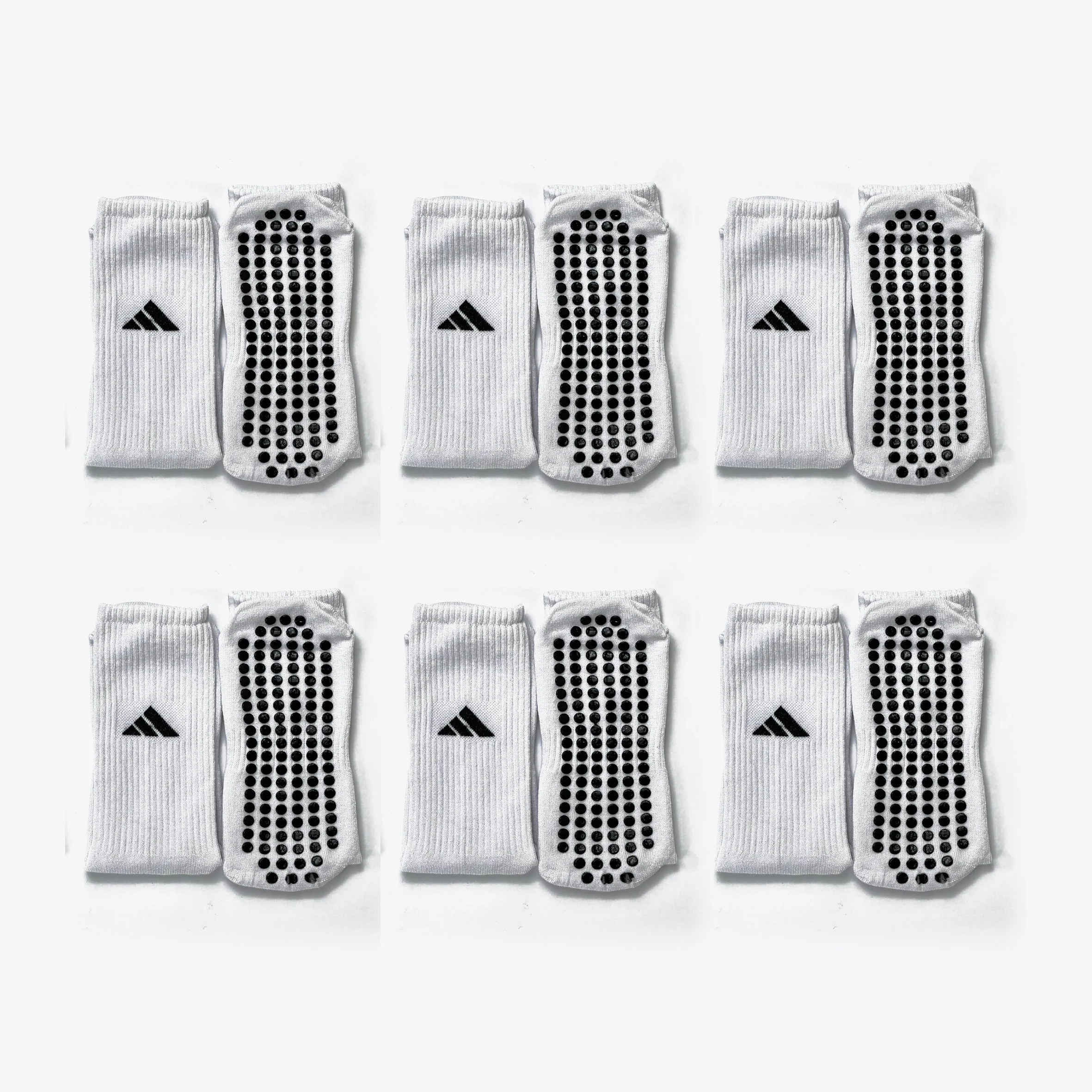 Adidas White Silicone Set Of 6 Socks