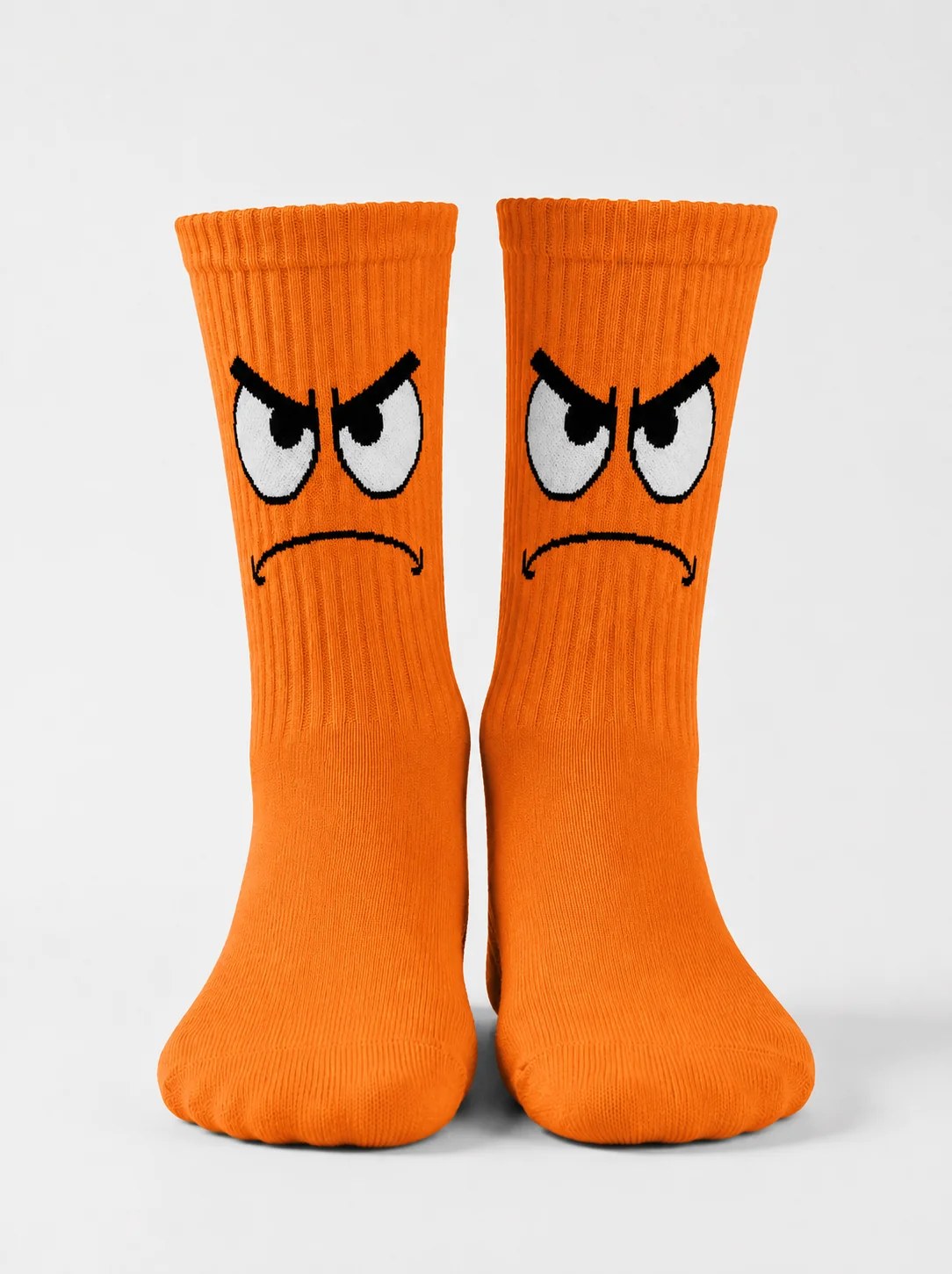 Angry Orange Face Socks
