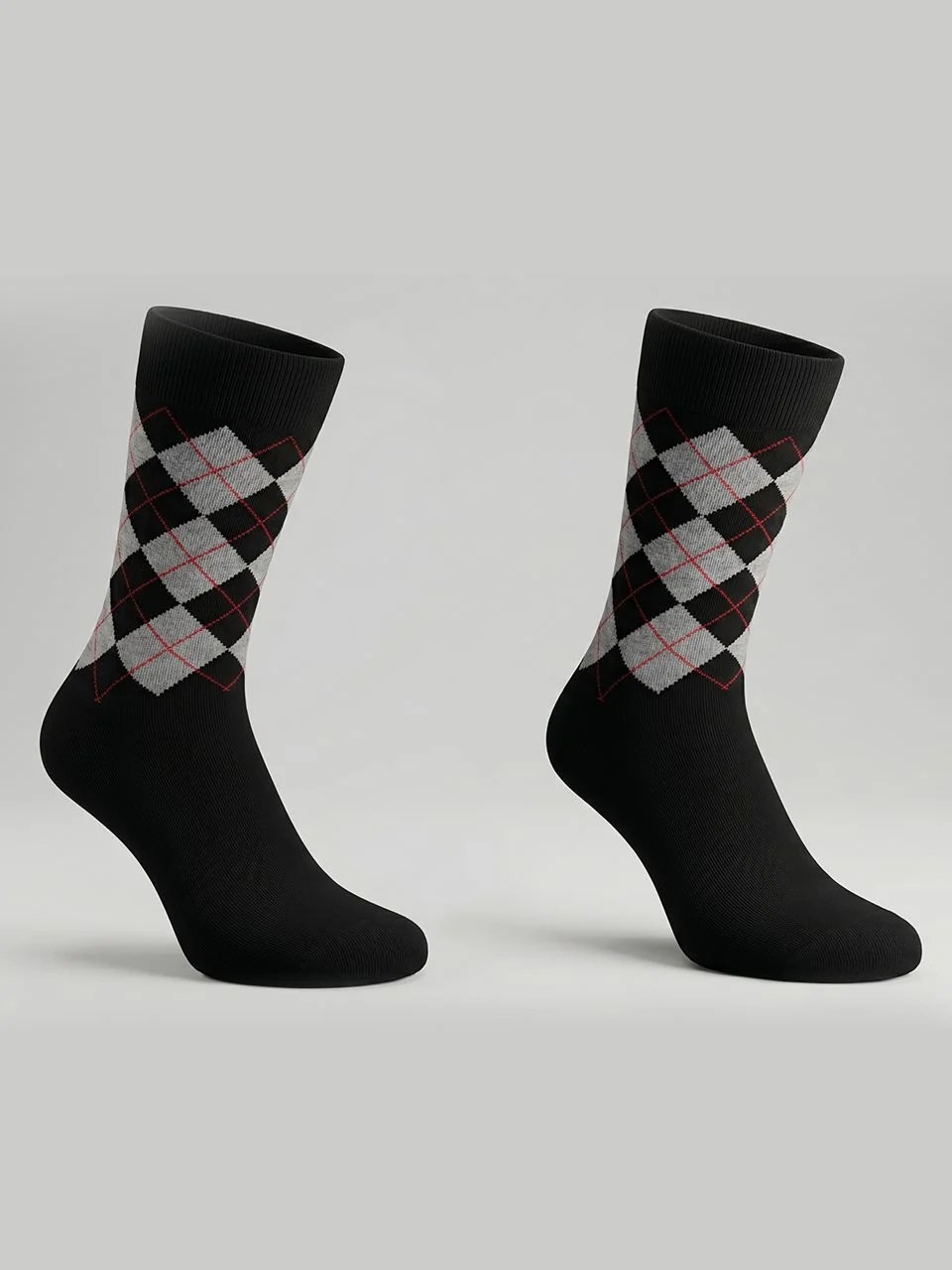 Classic Light Gray with Black Blocks Socks