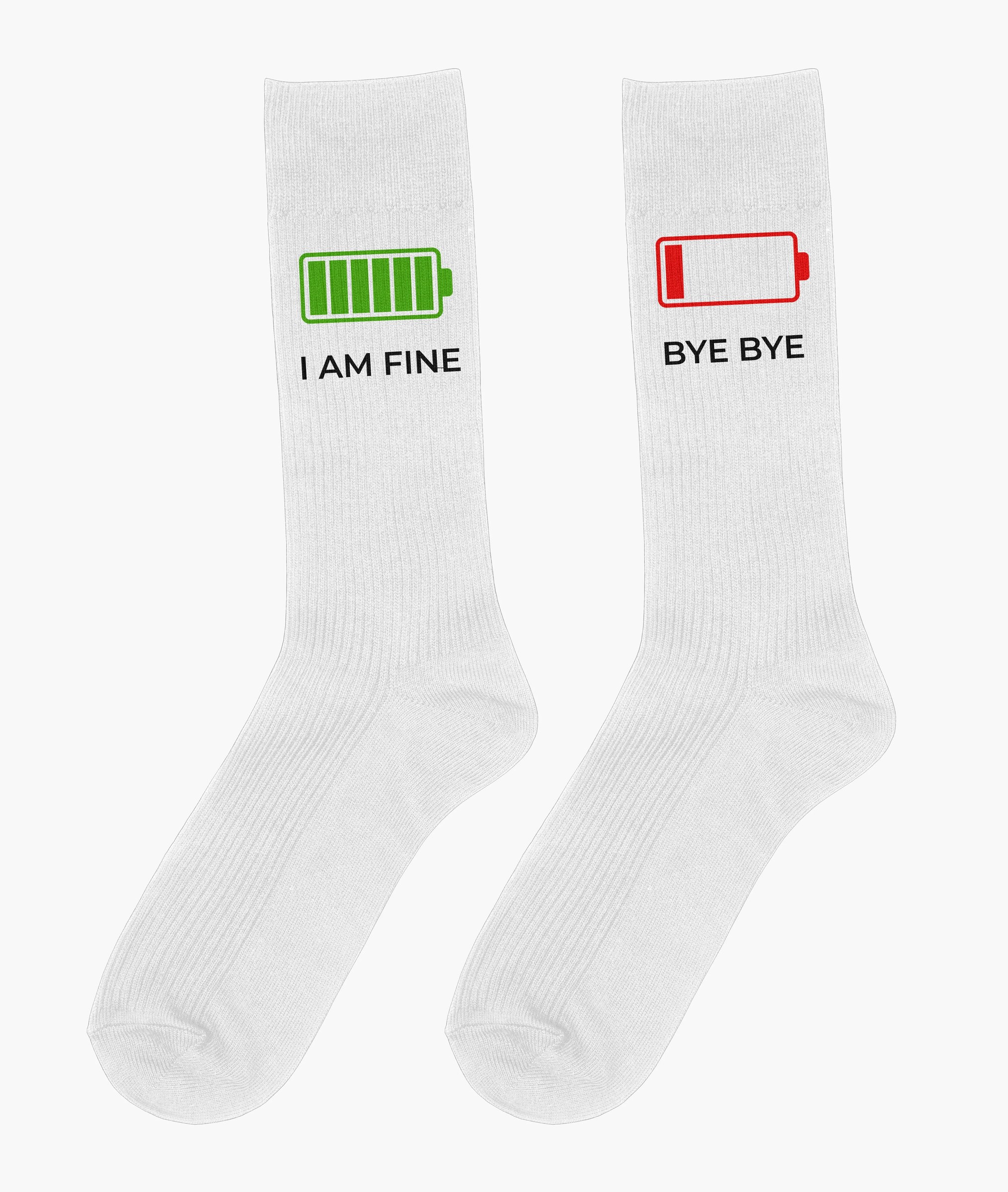 Battery White Socks