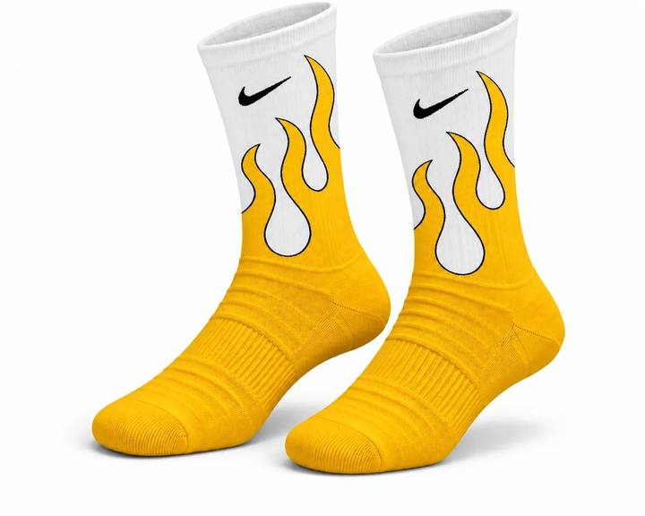 Nike Fire Yellow-White Socks