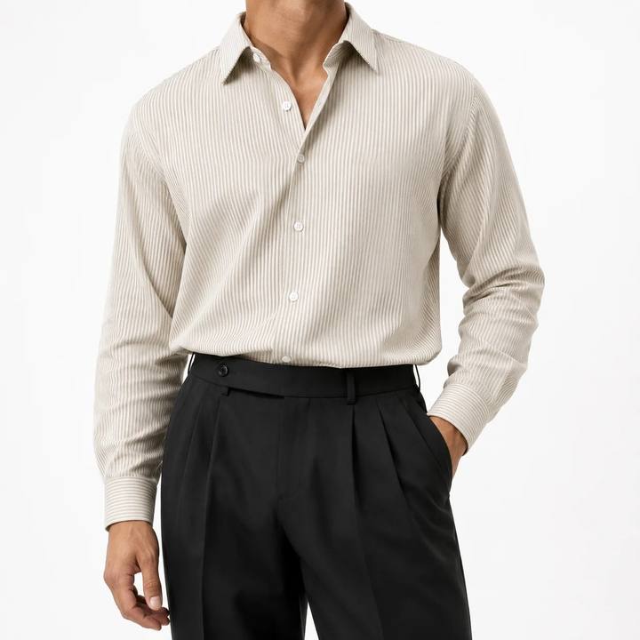 Dune Beige - Pinstriped Shirt