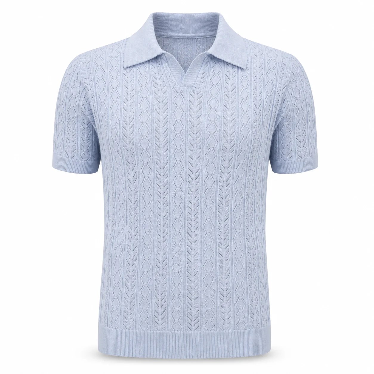 Sky Blue — Mosaic Knit Polo