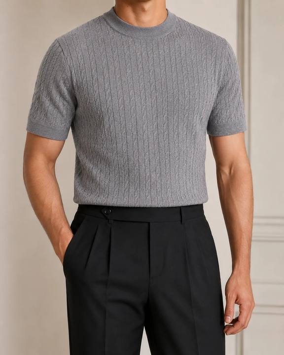 Ash Grey - Cable Knit