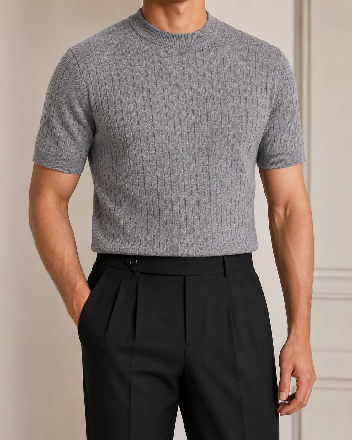 Ash Grey - Cable Knit