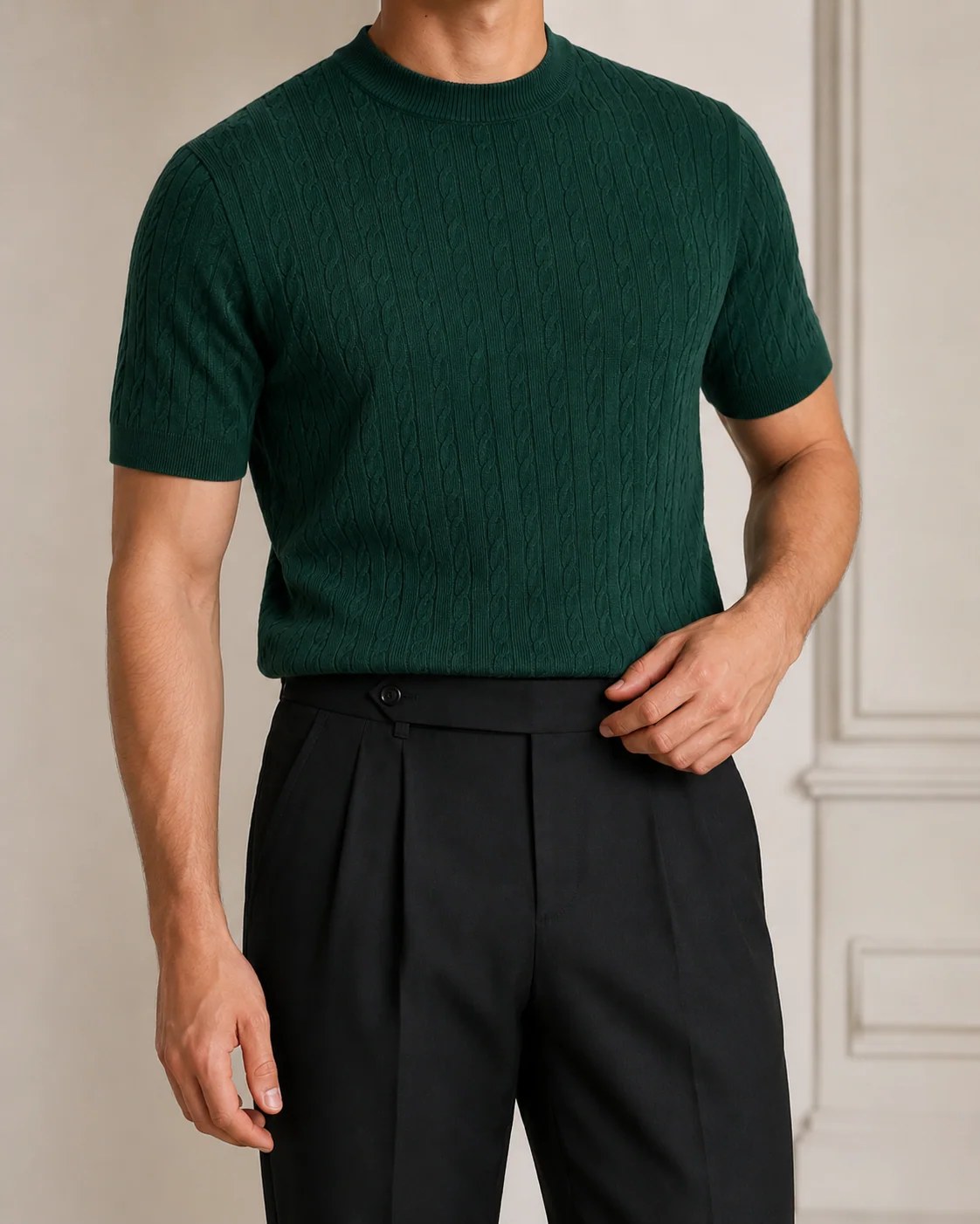 Emerald Green - Cable Knit