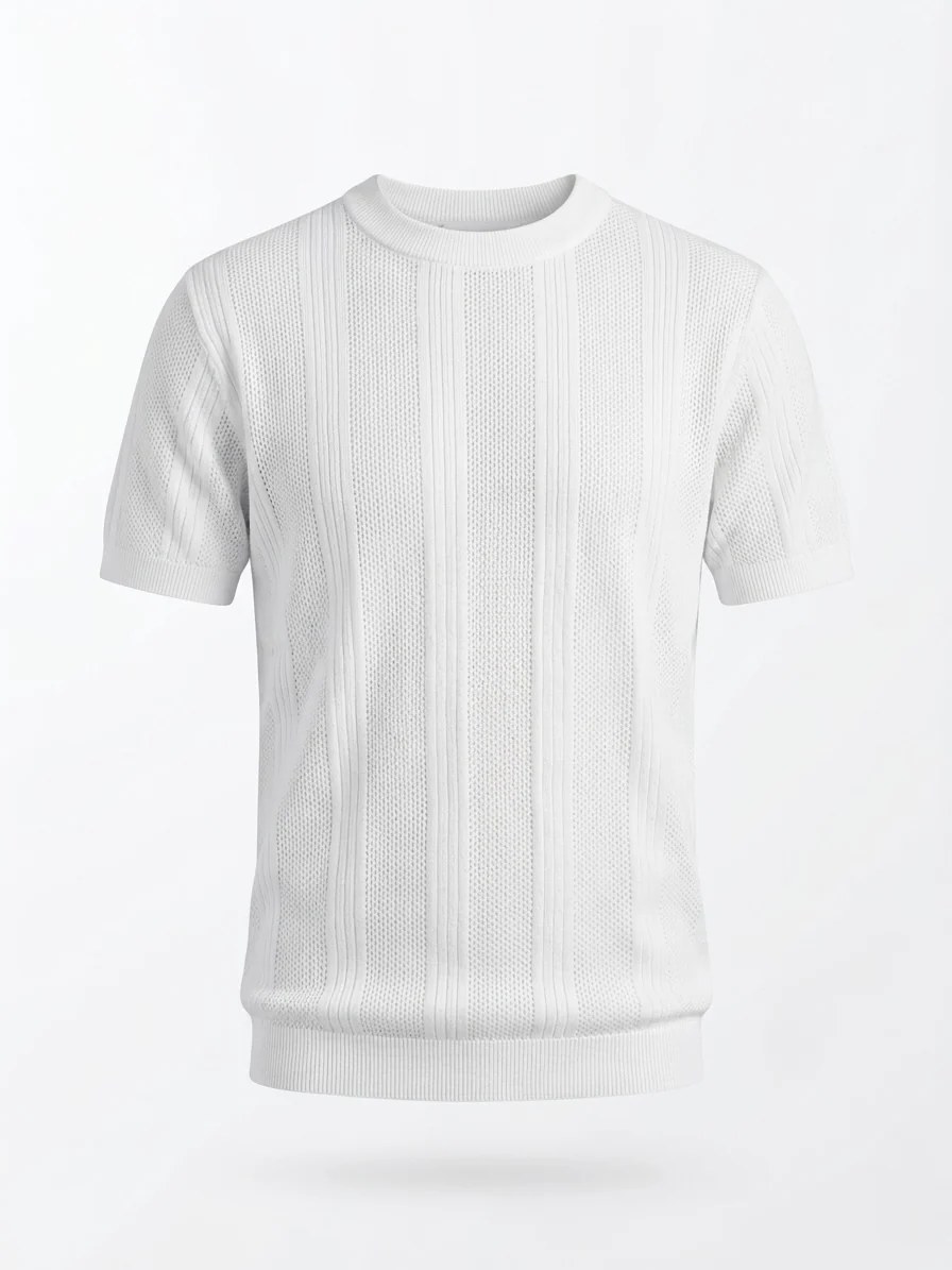 Pearl White - Arabesque Knit Tee