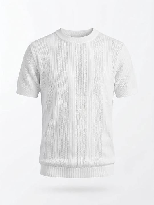 Pearl White - Arabesque Knit Tee
