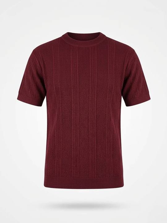Crimson Burgundy - Arabesque Knit Tee