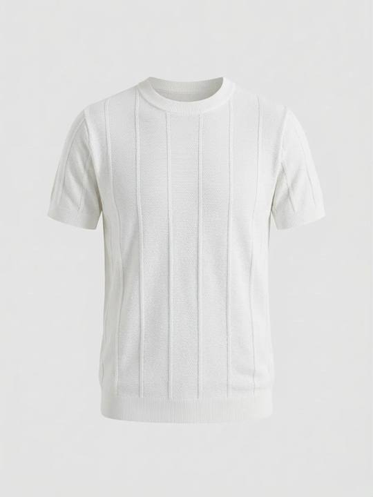 Pearl White - Column Knit Tee