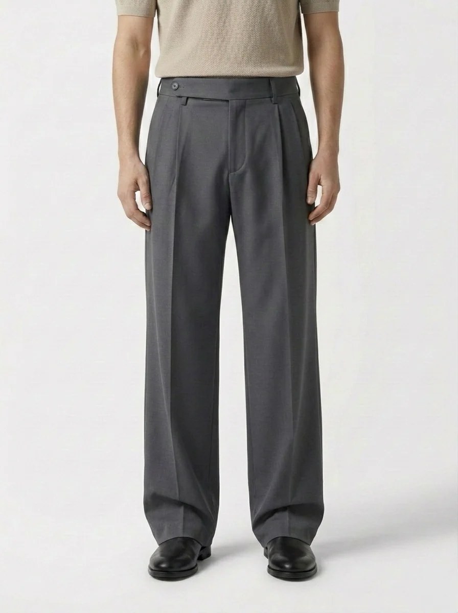 Graphite Grey - Italian Pleated Pants