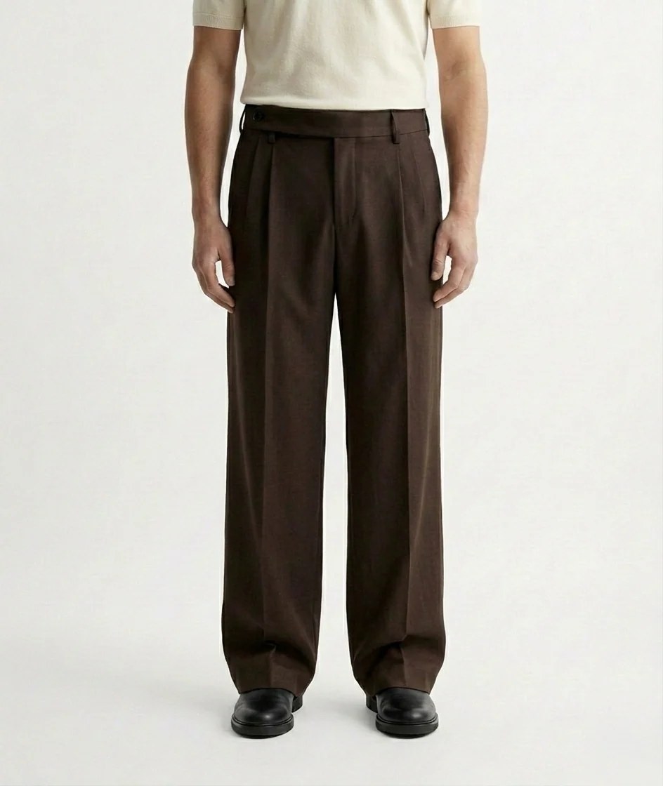 Tobacco Brown - Italian Pleated Pants