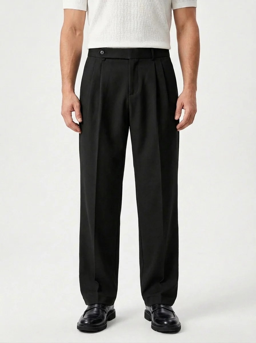 Midnight Black - Italian Pleated Pants