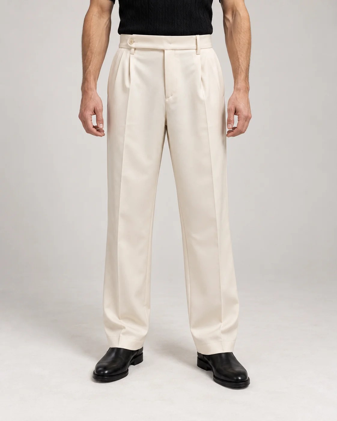 Creamy White - Italian Pleated Pants