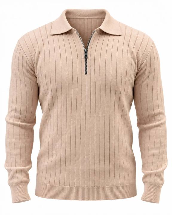 Dune Beige - Column Zip Pullover
