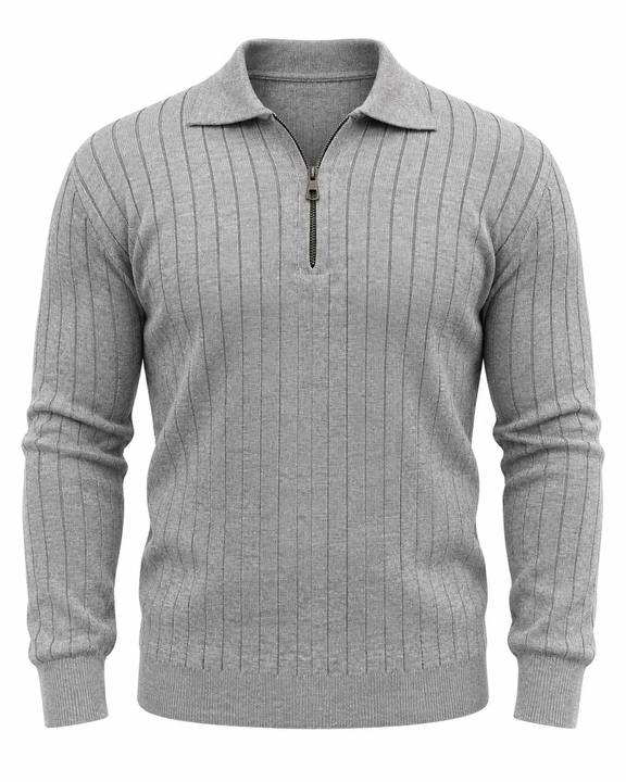 Ash Grey - Column Zip Pullover