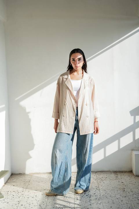 Starlight Shimmery Blazer - Off White