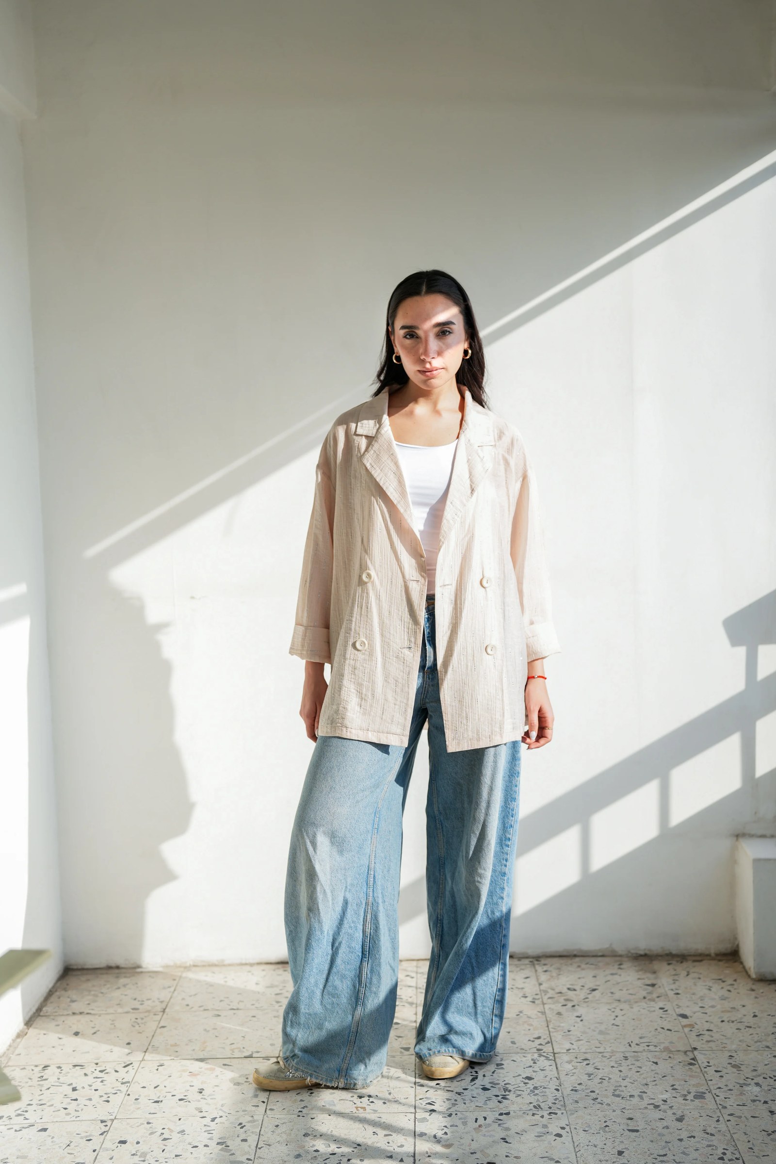 Starlight Shimmery Blazer - Off White
