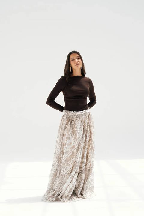 Paisley Skirt - White
