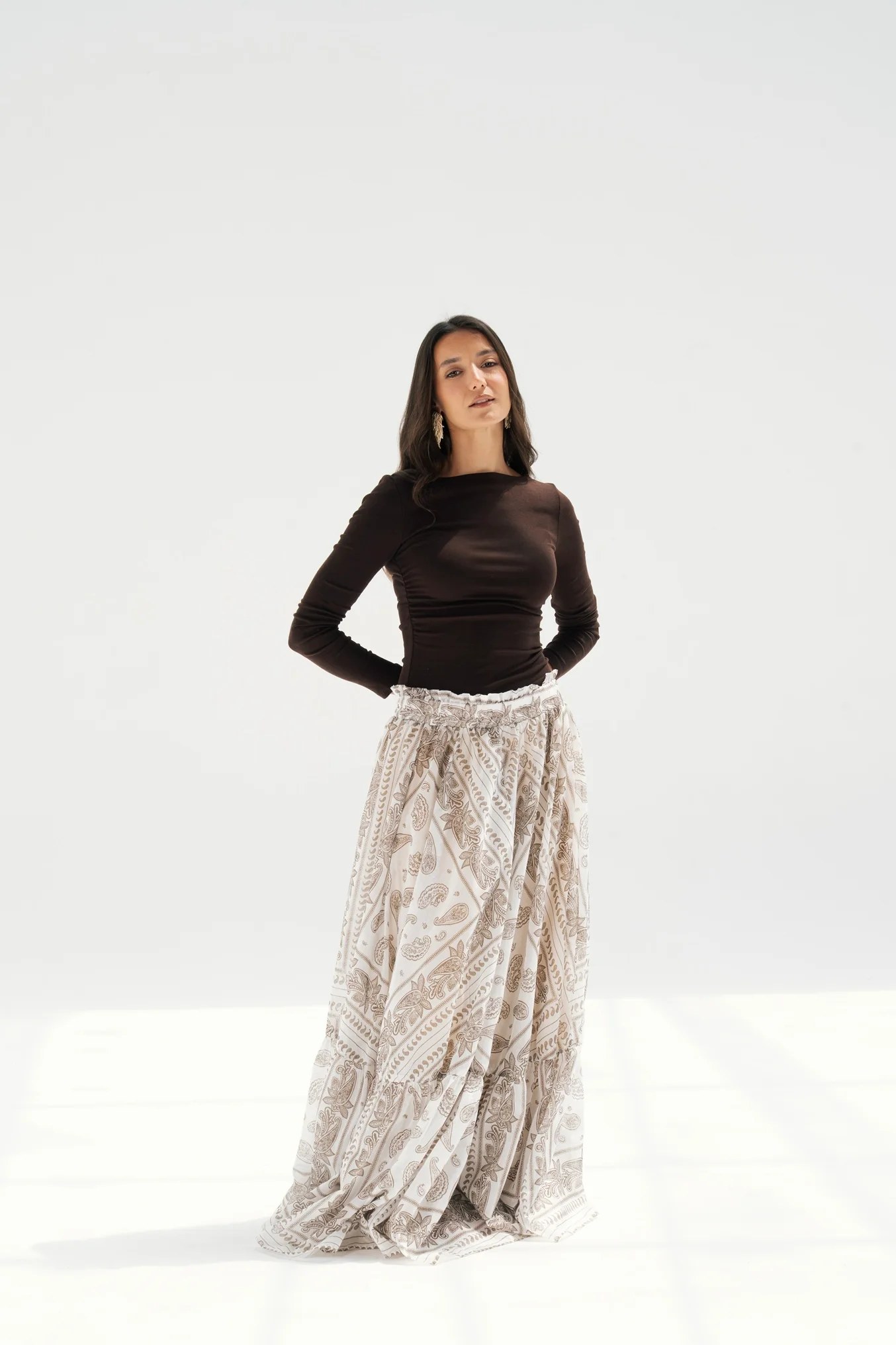 Paisley Skirt - White