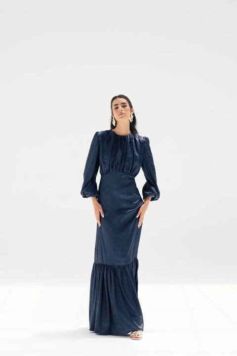 Pearl Sheen Dress - Navy