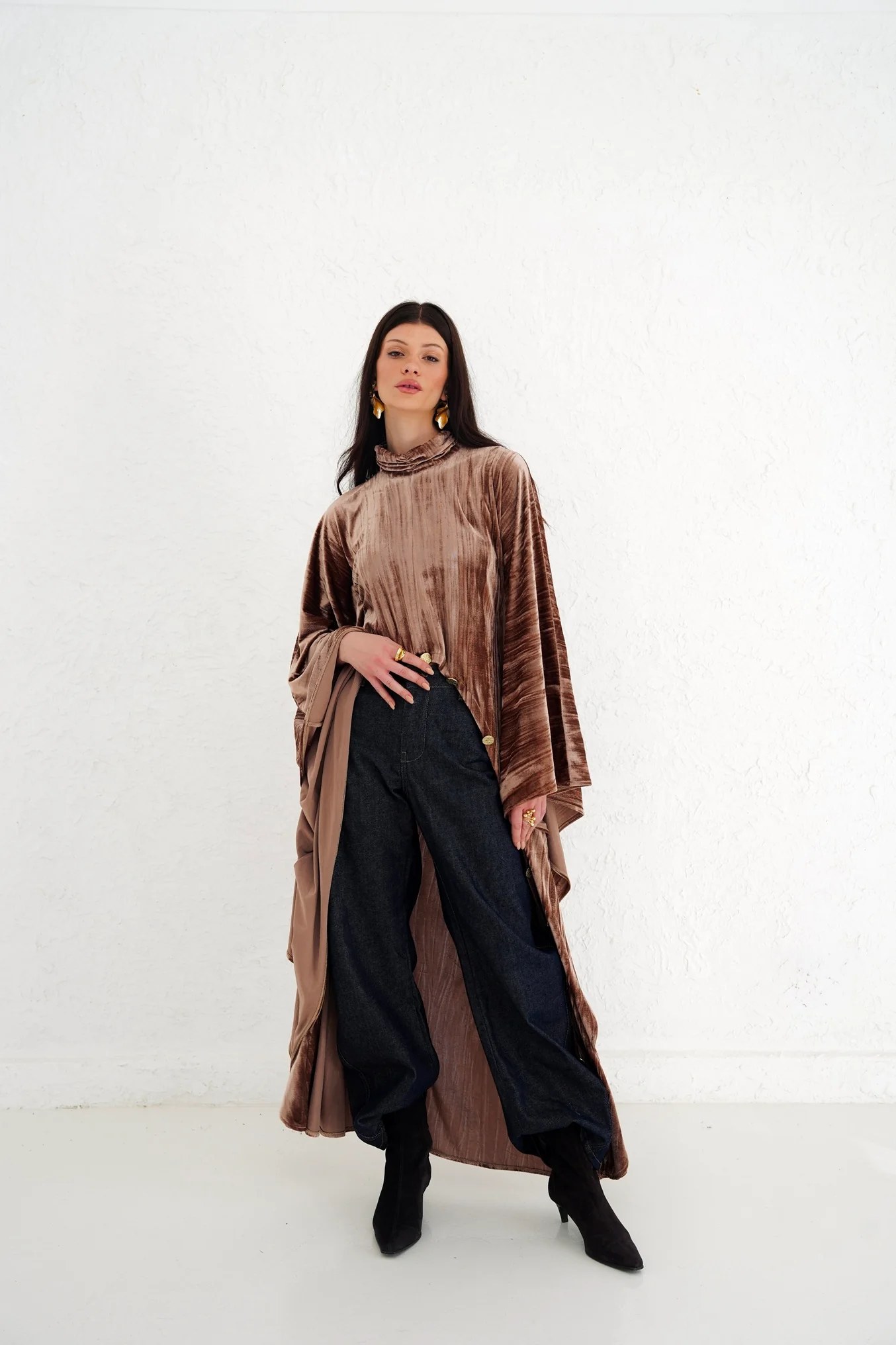 The Golden Button Velvet Top