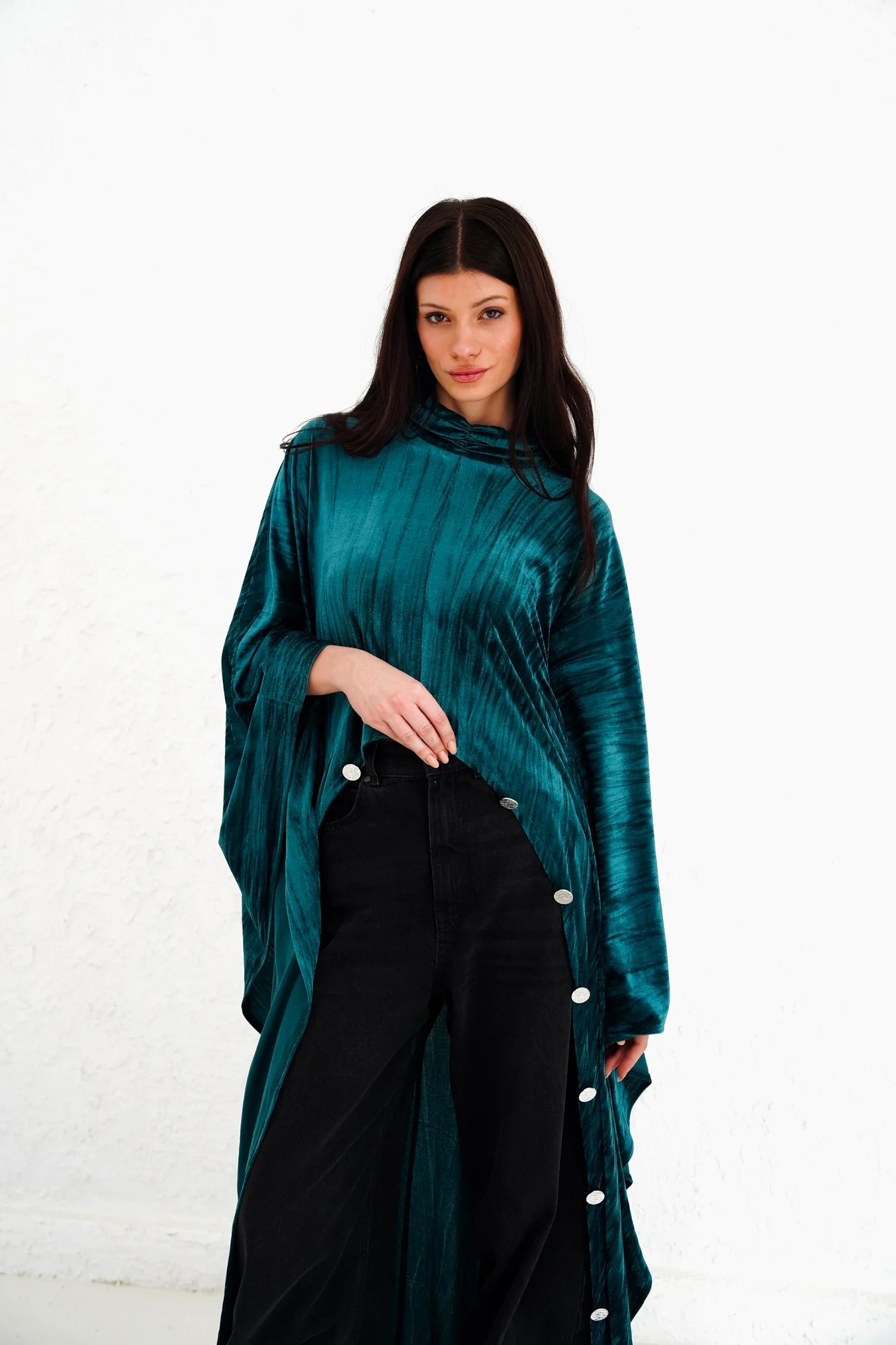 The Golden Button Velvet Top